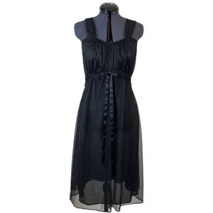 Vintage 1960s Vanity Fair Black Chemise Babydoll Nightgown 60s 70s S Small 4 6